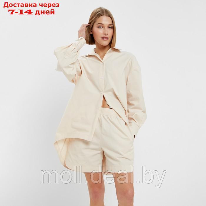 Костюм женский (рубашка, шорты) MINAKU: Oversize цвет молочный, размер 46 - фото 6 - id-p213486902