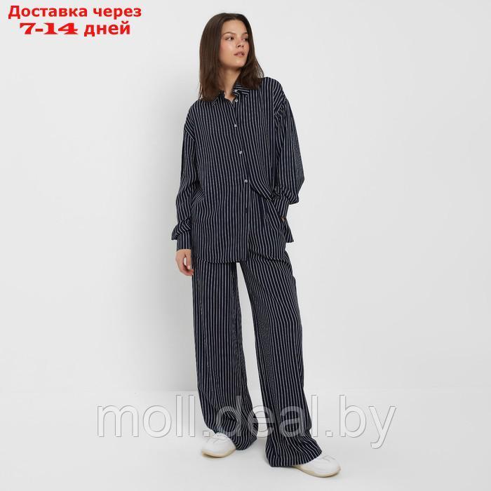 Костюм женский (рубашка, брюки) MINAKU: Enjoy цвет синий, размер 42 - фото 1 - id-p213486905