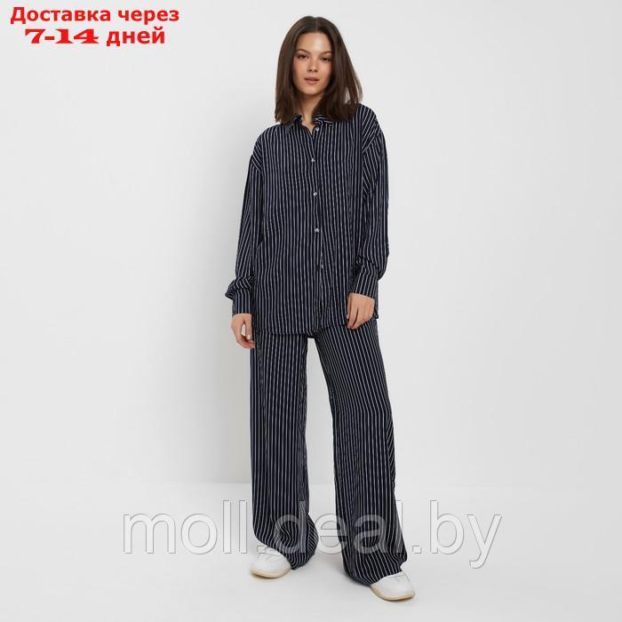 Костюм женский (рубашка, брюки) MINAKU: Enjoy цвет синий, размер 42 - фото 3 - id-p213486905