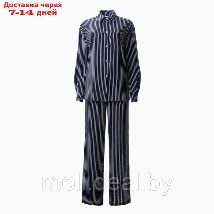 Костюм женский (рубашка, брюки) MINAKU: Enjoy цвет синий, размер 42 - фото 8 - id-p213486905
