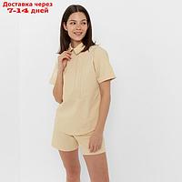 Костюм женский (рубашка, шорты) MINAKU: Enjoy цвет бежевый, размер 46