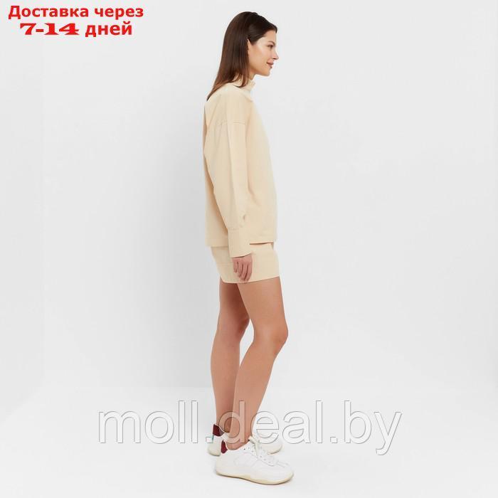 Костюм женский (блузка, шорты) MINAKU: Enjoy цвет бежевый, размер 48 - фото 3 - id-p213486910
