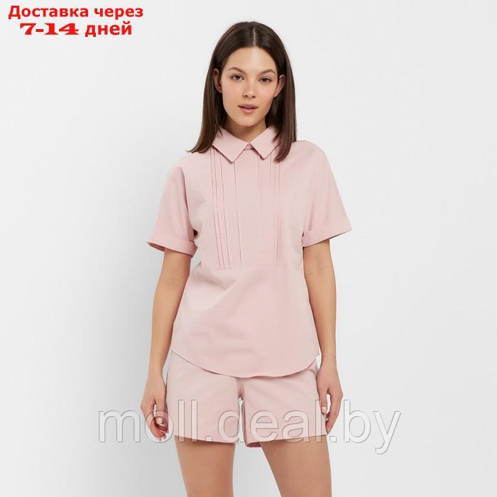 Костюм женский (рубашка, шорты) MINAKU: Enjoy цвет розовый, размер 48 - фото 1 - id-p213486913