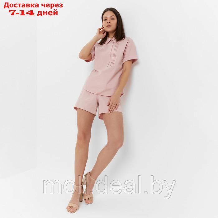 Костюм женский (рубашка, шорты) MINAKU: Enjoy цвет розовый, размер 48 - фото 9 - id-p213486913