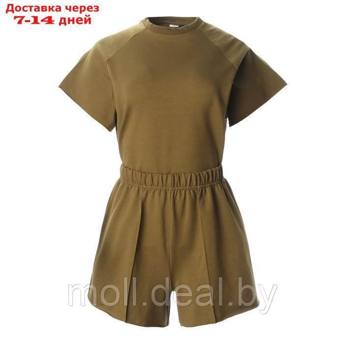 Комплект женский (майка, шорты) MINAKU: Casual Collection цвет хаки, р-р 48 - фото 7 - id-p213486918