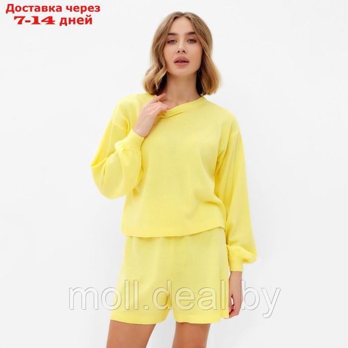 Комплект женский (джемпер, шорты) MINAKU: Casual Collection цвет лимон, р-р 42 - фото 1 - id-p213486927