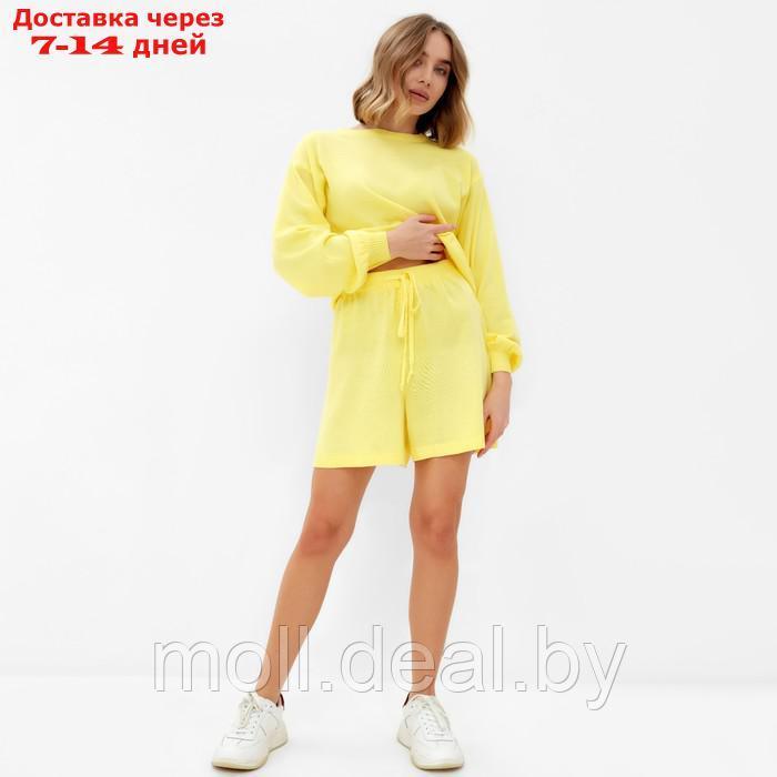 Комплект женский (джемпер, шорты) MINAKU: Casual Collection цвет лимон, р-р 42 - фото 2 - id-p213486927
