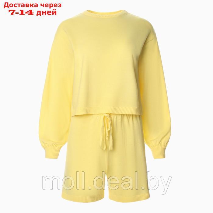Комплект женский (джемпер, шорты) MINAKU: Casual Collection цвет лимон, р-р 42 - фото 6 - id-p213486927