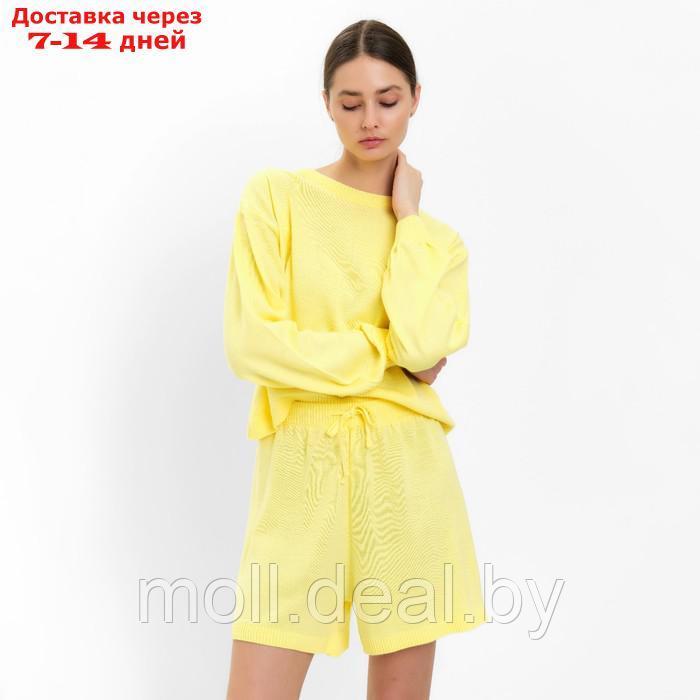 Комплект женский (джемпер, шорты) MINAKU: Casual Collection цвет лимон, р-р 46 - фото 1 - id-p213486930