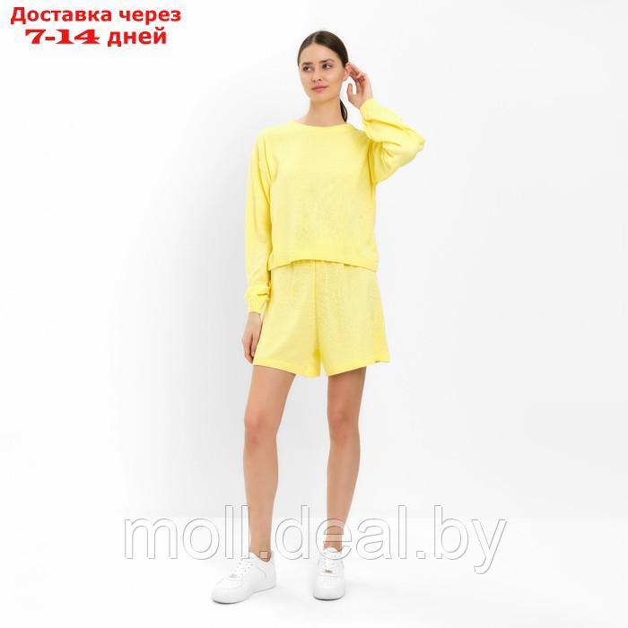 Комплект женский (джемпер, шорты) MINAKU: Casual Collection цвет лимон, р-р 46 - фото 2 - id-p213486930