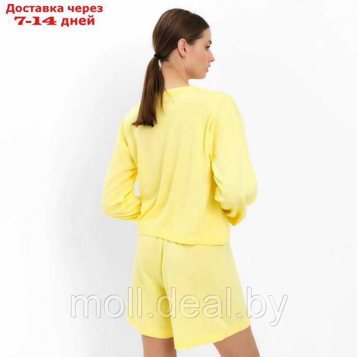 Комплект женский (джемпер, шорты) MINAKU: Casual Collection цвет лимон, р-р 46 - фото 3 - id-p213486930
