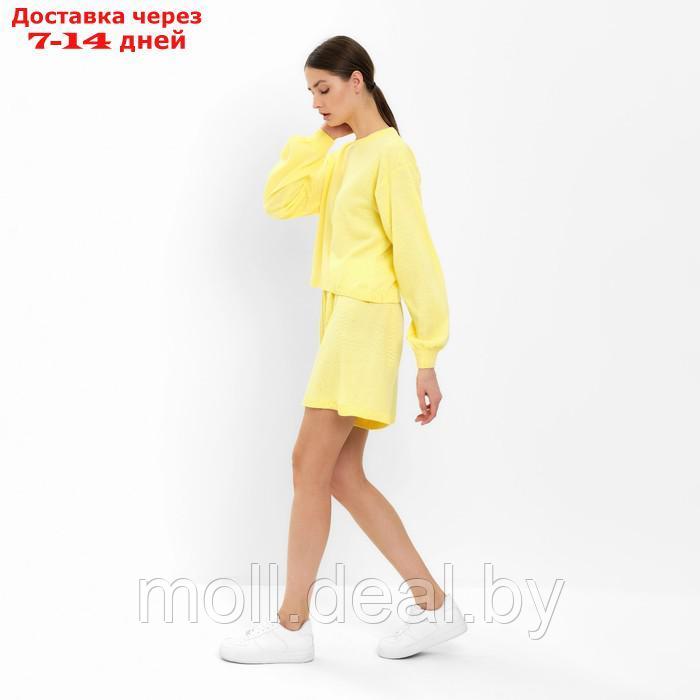 Комплект женский (джемпер, шорты) MINAKU: Casual Collection цвет лимон, р-р 46 - фото 4 - id-p213486930