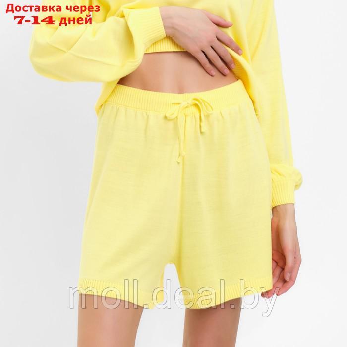 Комплект женский (джемпер, шорты) MINAKU: Casual Collection цвет лимон, р-р 46 - фото 5 - id-p213486930