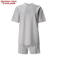 Комплект (футболка, шорты) женский MINAKU: Casual Collection цвет светло-серый, р-р 46