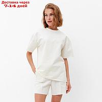 Комплект (футболка, шорты) женский MINAKU: Casual Collection цвет экрю, р-р 50