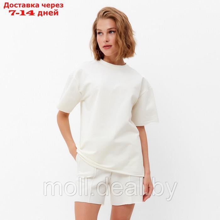Комплект (футболка, шорты) женский MINAKU: Casual Collection цвет экрю, р-р 50 - фото 1 - id-p213486946