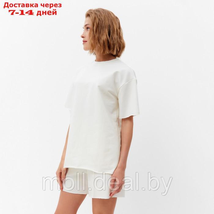 Комплект (футболка, шорты) женский MINAKU: Casual Collection цвет экрю, р-р 50 - фото 5 - id-p213486946