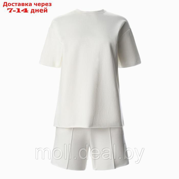 Комплект (футболка, шорты) женский MINAKU: Casual Collection цвет экрю, р-р 50 - фото 9 - id-p213486946