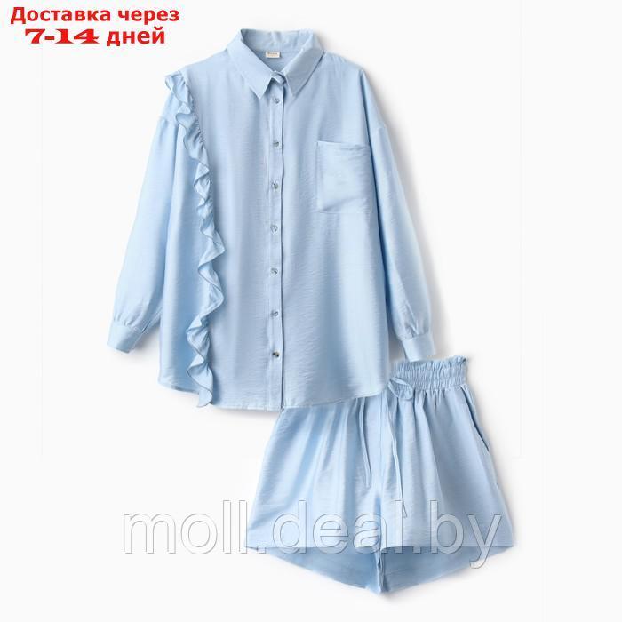 Костюм женский (блузка, шорты) MINAKU: Casual Collection цвет голубой , р-р 44 - фото 2 - id-p213486999