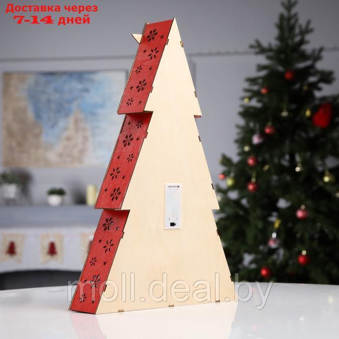 Фигура дерев. "Дед Мороз с подарками" 29.5х7x45 см, 8 LED, AAAx2 (не в компл.), Т/БЕЛЫЙ - фото 3 - id-p213485077