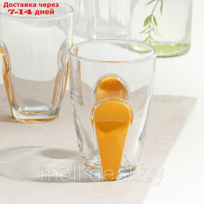 Набор стаканов "Снэп", стеклянный, 260 мл, 3 шт, желтый пластиковый аксессуар - фото 3 - id-p213485152