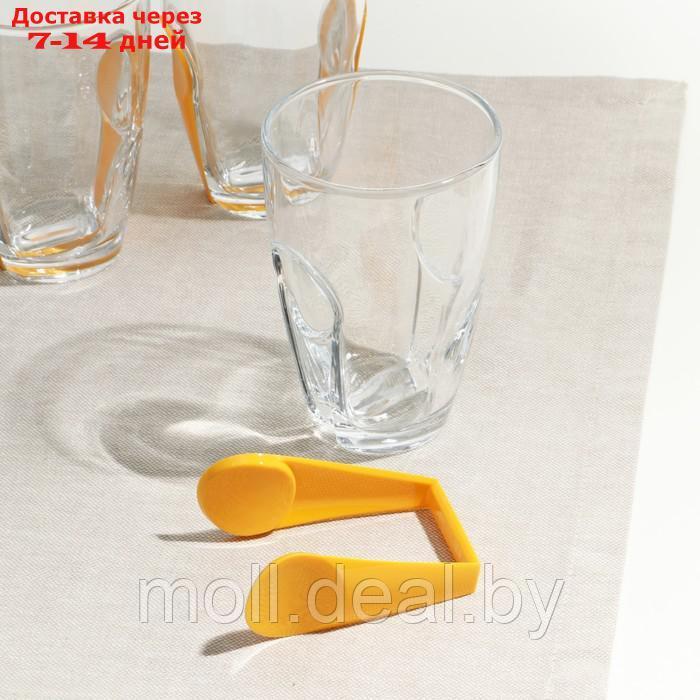 Набор стаканов "Снэп", стеклянный, 260 мл, 3 шт, желтый пластиковый аксессуар - фото 5 - id-p213485152