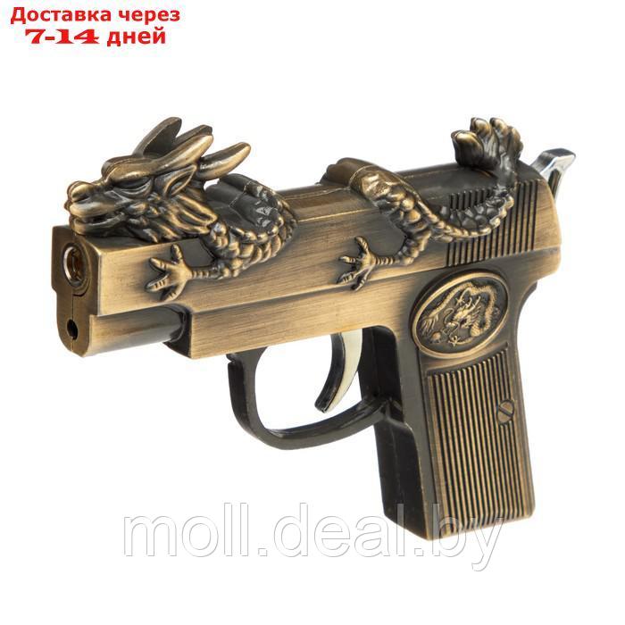 Зажигалка газовая "Пистолет с драконом", с лазером, пьезо, 1.8 х 7.2 х 9.5 см - фото 2 - id-p213485180