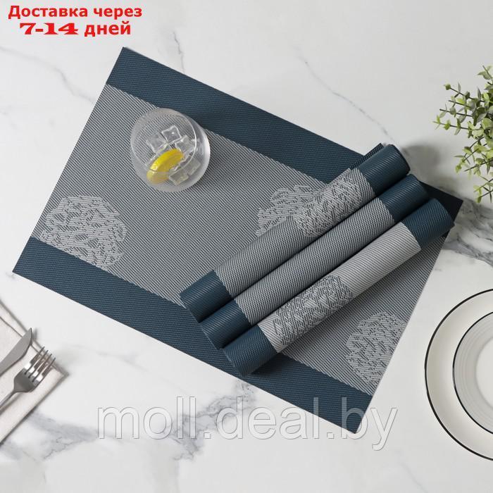 Набор салфеток Доляна "Лилли" 4 шт, 45х30 см, цвет серебро