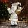 Дед Мороз "В узорчатом кафтане" музыка шевелит головой, 43 см, бело-золотой, фото 3