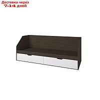 Кровать "Анталия", ЛДСП/МДФ, 800х2000, 2 ящика, цвет венге/белый софт