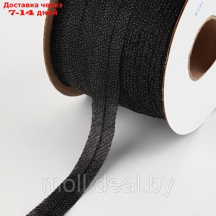 Флизелиновая лента, нитепрошивная, усиленная, 15 мм, 100 м, цвет чёрный - фото 1 - id-p213488677
