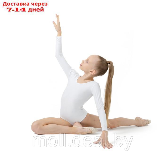 Купальник гимнастический, с длинным рукавом, размер 40, цвет белый - фото 5 - id-p213488680
