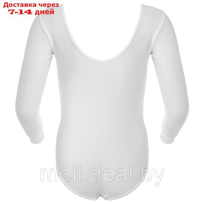 Купальник гимнастический, с длинным рукавом, размер 40, цвет белый - фото 7 - id-p213488680