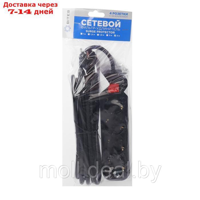 Сетевой фильтр 5bites SP4B-350 4S, 4 розетки, 5 м, 16 А, 3х1.5 мм2, с выкл., черный - фото 5 - id-p213488715