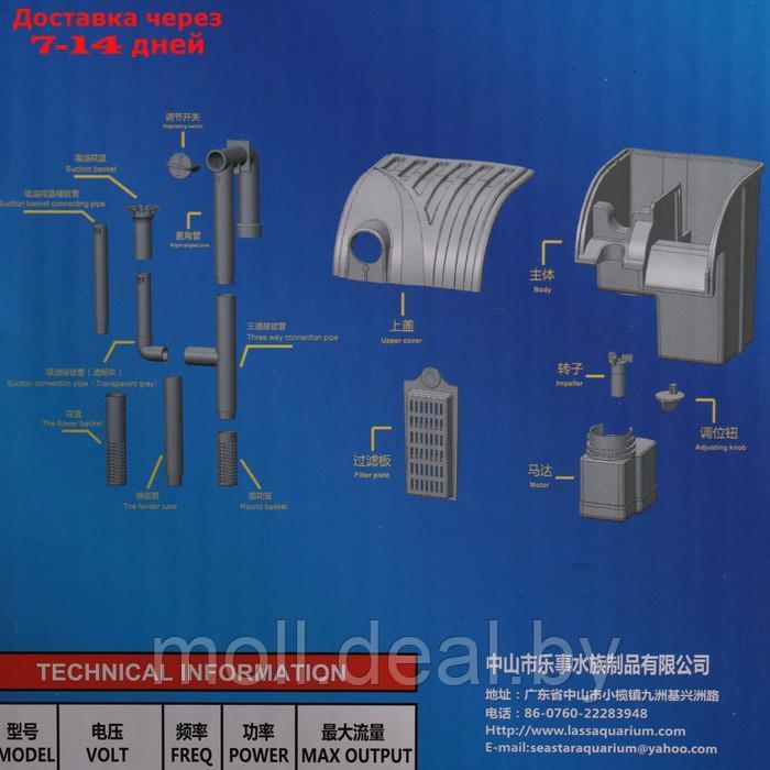 Фильтр каскадный внешний Sea Star HX-005, 680 л/ч, 6,5 Вт, насадка для сбора пены и пленки - фото 3 - id-p213485421