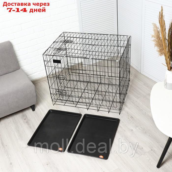 Клетка с люком для собак и кошек, 85 х 60 х 70 см, чёрная - фото 2 - id-p213487493