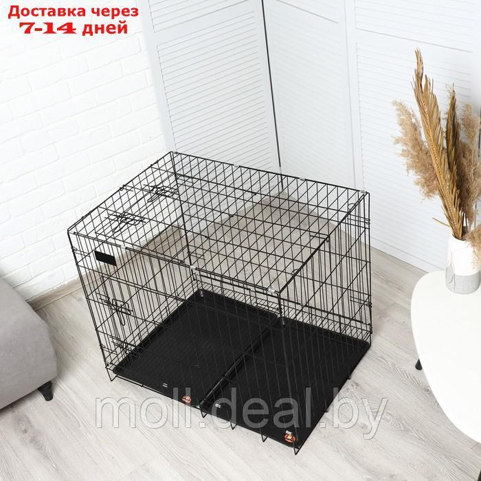 Клетка с люком для собак и кошек, 85 х 60 х 70 см, чёрная - фото 4 - id-p213487493