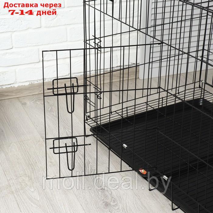 Клетка с люком для собак и кошек, 85 х 60 х 70 см, чёрная - фото 8 - id-p213487493