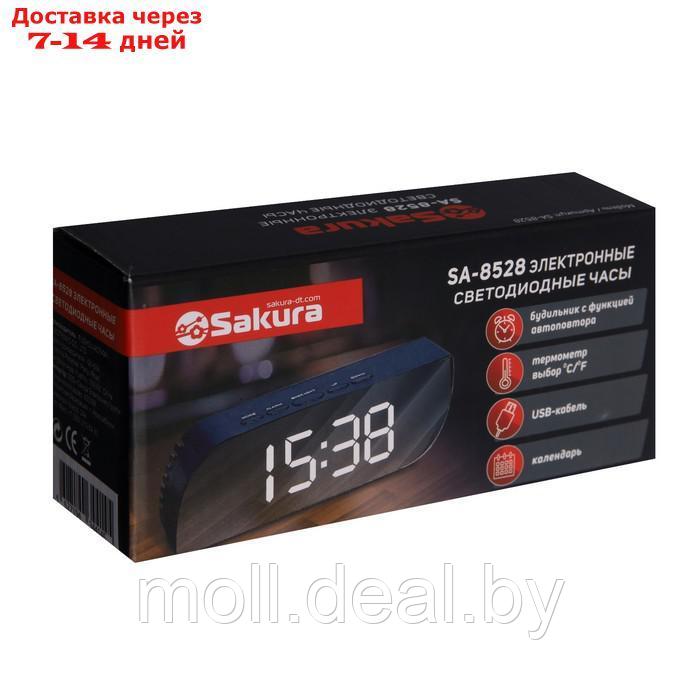 Часы-будильник Sakura SA-8528, электронные, будильник, 3хААА, чёрные - фото 7 - id-p213482172