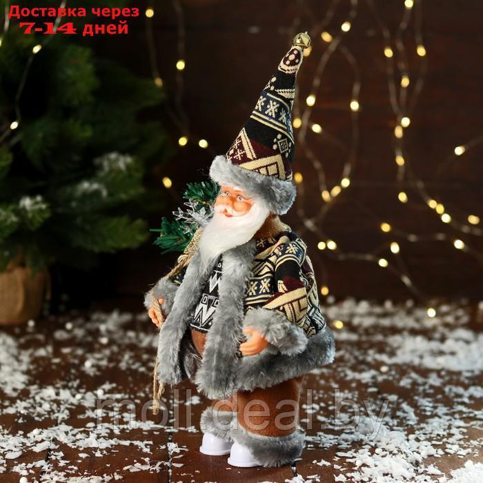 Дед Мороз "В тёплом костюме, с подарками" двигается, 24 см, серый - фото 4 - id-p213486559