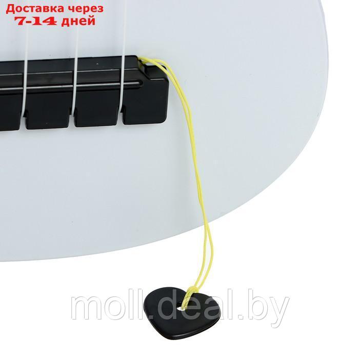 Игрушка музыкальная - гитара "Стиль", 4 струны, 57 см., цвет белый - фото 4 - id-p213486579