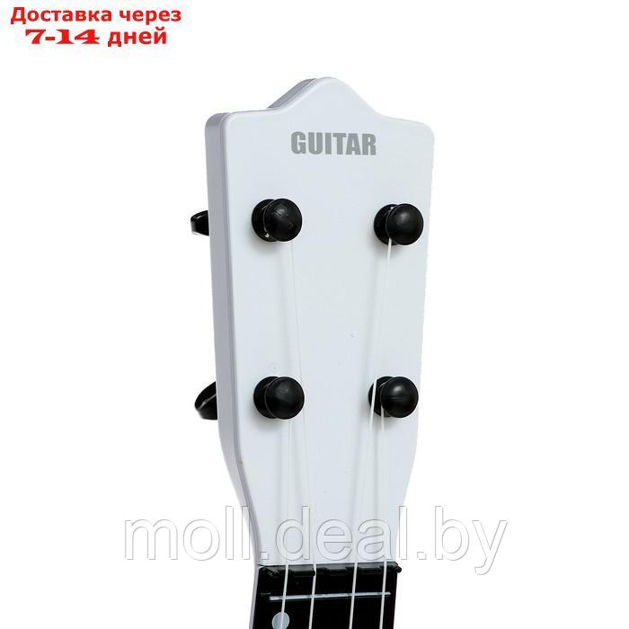 Игрушка музыкальная - гитара "Стиль", 4 струны, 57 см., цвет белый - фото 5 - id-p213486579