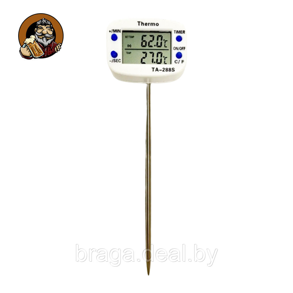 Термометр цифровой TA-288s, со звуковым оповещением, щуп 14 см - фото 1 - id-p213538189