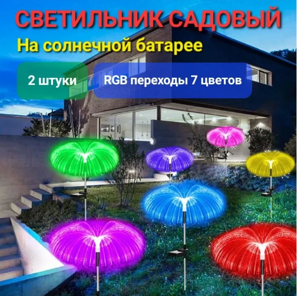 Садовый светильник на солнечной батарее Медуза (2 шт в комплекте) - фото 5 - id-p213539737