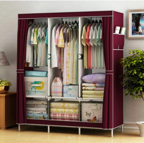 Складной шкаф Storage Wardrobe mod.88130 130 х 45 х 170 см. Трехсекционный/ Цвет-Серый - фото 3 - id-p213539743