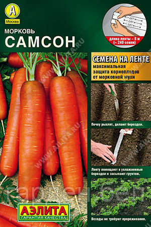 Морковь Самсон (лента) 8м Аэлита - фото 1 - id-p213539805