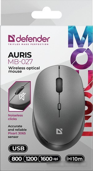 Мышь Defender Auris MB-027 (серый) - фото 3 - id-p213225529