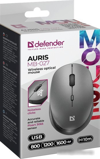 Мышь Defender Auris MB-027 (серый) - фото 4 - id-p213225529