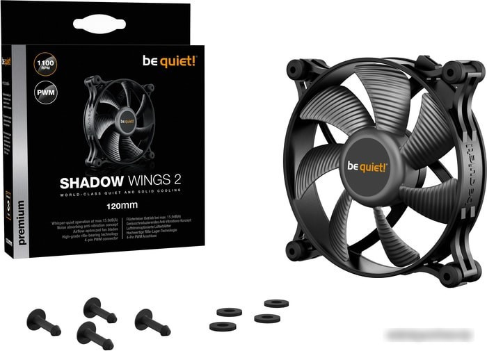 Вентилятор для корпуса be quiet! Shadow Wings 2 120mm PWM BL085 - фото 5 - id-p213223301