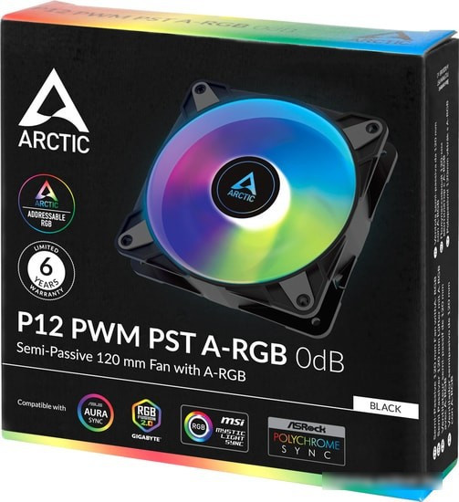 Вентилятор для корпуса Arctic P12 PWM PST A-RGB 0dB ACFAN00231A - фото 4 - id-p213223472